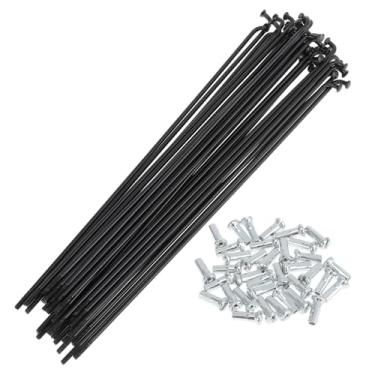 Imagem de TUCKBOLD Conjunto de 36 Raios de Bicicleta 14G 160 mm Raios de Roda de Bicicleta Aço Carbono Preto