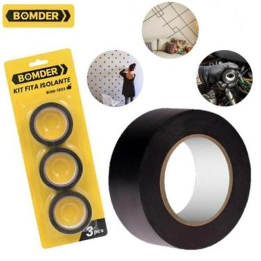 Imagem de Kit 3 Fitas Isolantes Bomder: Durabilidade e Eficiência - MinutoBaby