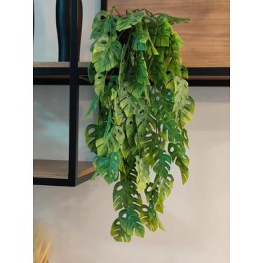 Imagem de Arranjo com 2 folhagem costela de adão verde no vaso fibra - La Caza S