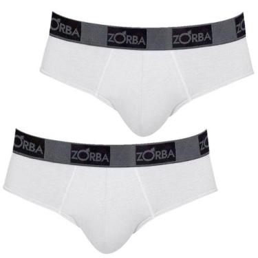 Imagem de Kit C/2 Cuecas Zorba Slip Plus - 0716, Branco, Branco, GG