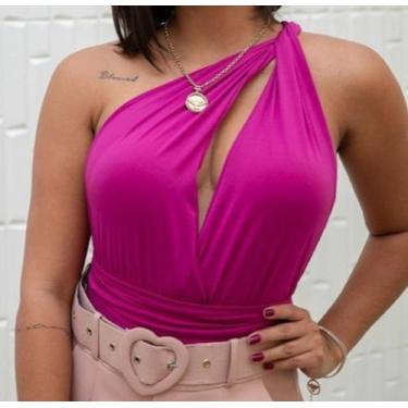 Imagem de Body feminino multiformas com bojo tecido poliester - moda filo, Pink,