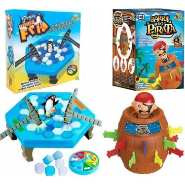 Imagem de Kit Jogo Pula Pirata Barril + Jogo Pinguim Quebra Gelo - Art Brink