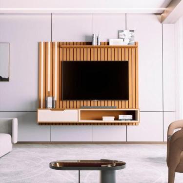 Imagem de Painel Ripado Para TV 70 Polegadas Winter Nature Off White - CASA H