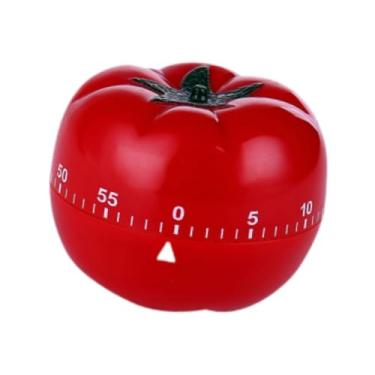 Imagem de IEUDNS Temporizador de cozinha mecânico com despertador em formato de tomate, 60 minutos, fácil de usar, ferramenta de cozinha portátil para assar em sala de