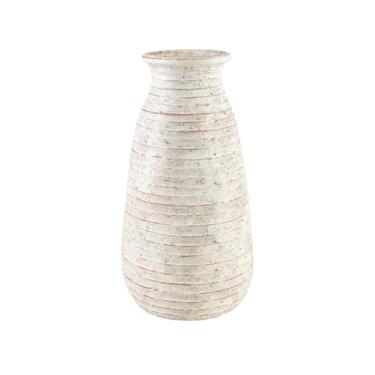 Imagem de Serene Spaces Living Vaso de cerâmica Calluna – Grande suporte de flores decorativo para casa, casamento ou evento, perfeito para arranjos secos ou frescos, decoração de fazenda, 21,6 cm de diâmetro e