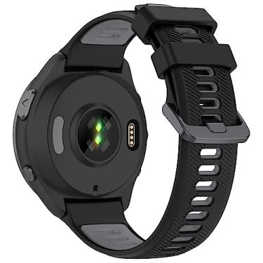 Imagem de AWADUO Pulseira de substituição compatível com Garmin Forerunner 965/955/945/935, pulseira de silicone para relógio de pulso de 22 mm, macia e durável (preto)
