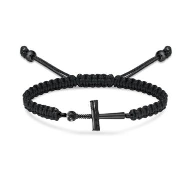Imagem de Hearbeingt Pulseira de cremação com urna de cremação de taco de beisebol para cinzas para homens e mulheres pulseira de urna ajustável corda trançada, Medium, Aço inoxidável, não
