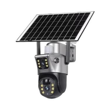 Imagem de Câmera IP Solar Sem Fio 4K Com Lente Dupla, Tela Dupla, À Prova D'água
