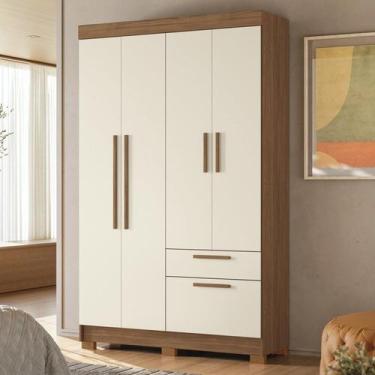 Imagem de Guarda-roupa 4 Portas 2 Gavetas com Espelho Mdp - Santos Andirá