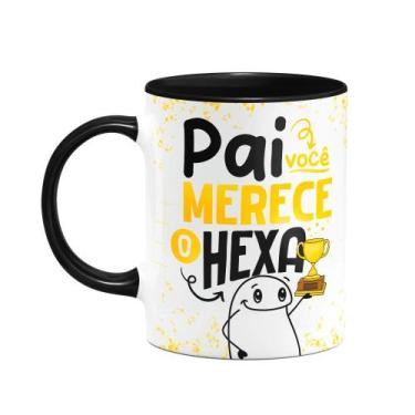 Imagem de Caneca Flork Pais - Pai, você merece o Hexa - B-black - JPS INFO