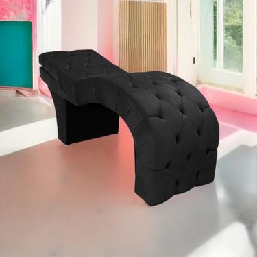 Imagem de Maca Estética com Encosto Dobrável Facial Capitonê Cílios Salão P02 Su