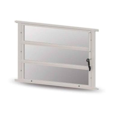 Imagem de Janela Basculante Branca 80x60cm com Vidro - Esquadrias de Alumínio - 