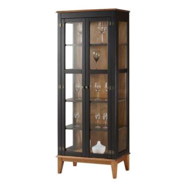 Imagem de Cristaleira Bia 2 Portas cor Preto com Amendoa 180 cm - 62917 - Sun Ho