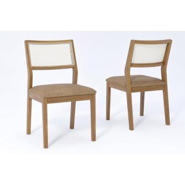 Imagem de Cadeira de Cozinha Bella Kit 2 Un Carvalho/material sintético Kaki - C