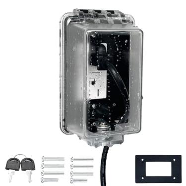 Imagem de PILISPARK Tampa Universal À Prova De Intempéries Para Tomada Elétrica Com Trava, Caixa Segurança Bebês, Compatível A Maioria Dos Plugues 2,6" Altura X 2,56" Largura Ou Menores, Transparente D'Água A