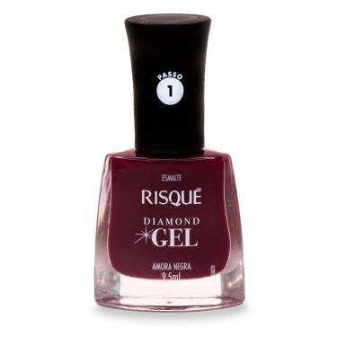 Imagem de Esmalte Risqué Diamond Gel Cor Amora Negra 9,5ml