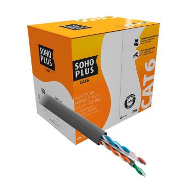 Imagem de Cabo de Rede Furukawa Soho Plus U/UTP CMX 24AWG CAT6 305m Cinza - 23400200