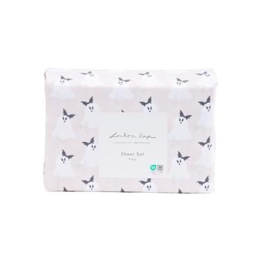 Imagem de London Kaye Jogo de lençol Pretty Ghost Halloween, fundo rosa, casal