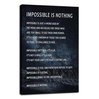 Imagem de Arte inspiradora de parede em tela pintura motivacional positiva empreendedor citações imagens impossível é nada pôster impresso quarto escritório decoração de parede arte emoldurada pronta para