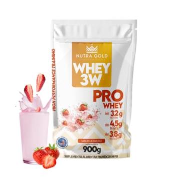 Imagem de Whey Protein 3w Nutra Gold (32g Proteina)900g Refil Morango