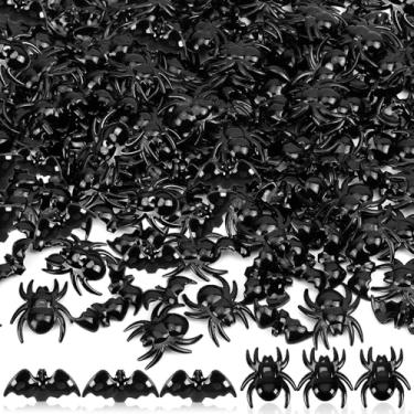 Imagem de BOARDFEB 240 peças de enfeites de acrílico para morcegos pretos, aranhas, mini morcego 3D, aranha, Halloween, vaso, enchimento, mesa, dispersos, para decoração de scrapbooking, enfeite faça você mesmo