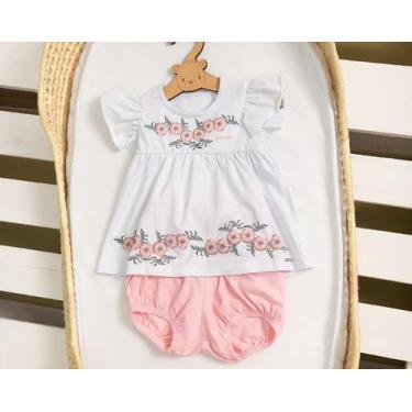 Imagem de Conjunto Blusa Shorts Bebê Menina Estampado Verão Lessa 9080 - Lessa K