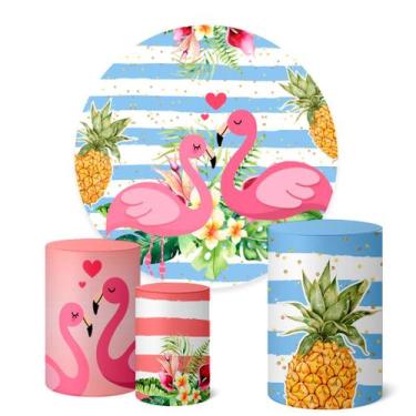 Imagem de Trio Capas Cilindro Painel Redondo 1,50m Flamingo - Fadrix, K1FMG0001