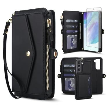 Imagem de Asuwish Capa de telefone para Samsung Galaxy S21 FE 5G capa carteira compatível com Magsafe RFID protetor de tela alça transversal alça flip compartimento para cartão S 21 EF S21FE5G UW S21FE 21S G5