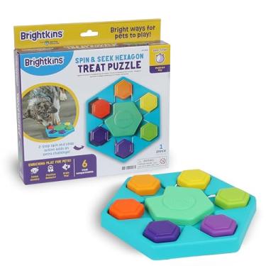 Imagem de Brightkins Quebra-cabeça hexagonal Spin & Seek, tabuleiro de quebra-cabeça ao ar livre, brinquedos interativos para cães, aniversário de cachorro, tigelas de alimentação lenta de enriquecimento