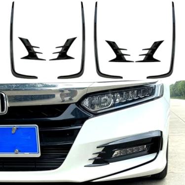 Imagem de Spoiler de faca de vento compatível com Accord 10ª geração 2018+ kit de carroceria afinação lâmina de ar divisor lateral do para-choque dianteiro acessórios para carro (aparência de fibra de carbono)