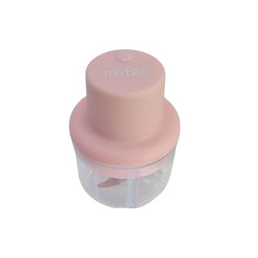 Imagem de Mini Processador Alimentos Moedor Elétrico Alho Sem Fio Rosa