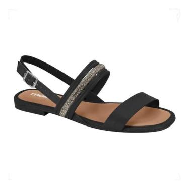 Imagem de Sandália Feminina Moleca Rasteira Palmilha Conforto 5435554, 35, Preto