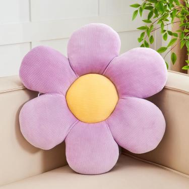 Imagem de Almofada de flores Kcvvcr roxa macia de 50 cm decorativa para sofá de cama