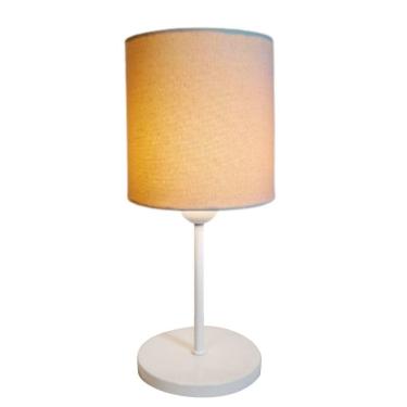 Imagem de Abajur Cabeceira Para Quarto Cilíndrico Vivare Md-2010 Cúpula em Tecido - Bivolt