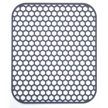Imagem de Bestjing Tapete protetor de pia de cozinha de silicone 34,8 cm x 29,7 cm - Acessório de grade de pia de cozinha, antiderrapante resistente ao calor, grade seca para fundo de porcelana de aço