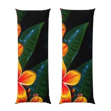 Imagem de Capa de travesseiro corporal com zíper oculto, fronha longa de microfibra macia e respirável para travesseiro corporal, capas de travesseiro de flores havaianas atraentes para dormir presente para