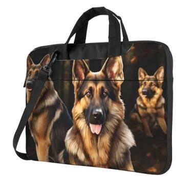 Imagem de Capa protetora para notebook pastor alemão à prova de choque bolsa portátil para laptop à prova d'água para homens e mulheres, Preto, 15.6 inch