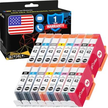 Imagem de Cartlee Cartuchos de tinta compatíveis de substituição para Canon CLI-42 PIXMA PRO-100 Pro100 100 100S CLI 42 pacote com 16 alto rendimento (2 pretos, 2 cianos, 2 magentas, 2 amarelos, 2 peças, 2