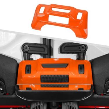 Imagem de Jimen Compatível com Jeep Wrangler JL JLU e Gladiator JT 2024-2025, acabamento da tampa do painel superior do espelho retrovisor interno (laranja)