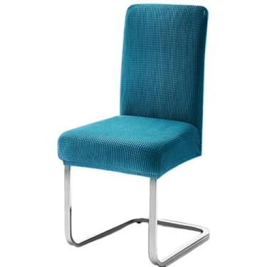 Imagem de Capa elástica para cadeira, 6 peças, à prova d'água, para escritório, jacquard, elastano, elástica, para assentos, cozinha, sala de jantar (6 peças/azul lago)