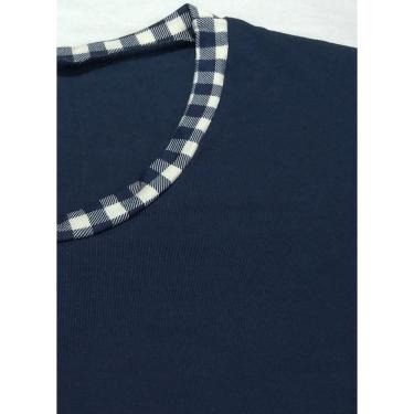 Imagem de Pijama Feminino Xadrez Gola Careca Punho e Tornozelo Babado