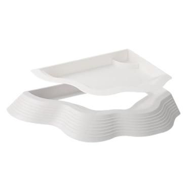 Imagem de Generic Tigela de água para répteis, tigela de alimentação com rampas, acessório decorativo para tanque, prato de comida para tartaruga, piscina de banho para, Branco