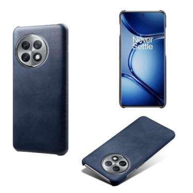 Imagem de Capa para Oneplus Ace 2 PRO,Proteção contra quedas,Casca de volta de cor sólida simples,Design de couro de imitação de plástico-Blue
