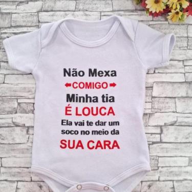 Imagem de Body Infantil Manga Curta Branco Temático Bebê Frase 100% Suedine - Sa