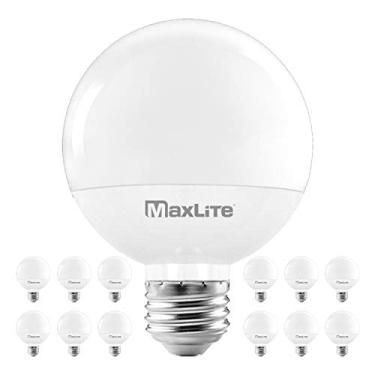 Imagem de Maxlite Lâmpadas Led Globo G25, Equivalente A 40 W, 450 Lúmens, Lâmpada Para Penteadeira, Regulável, Energy Star, Listada Pela Ul, Base Média E26, Branco Suave De 2700 K, Pacote Com 12