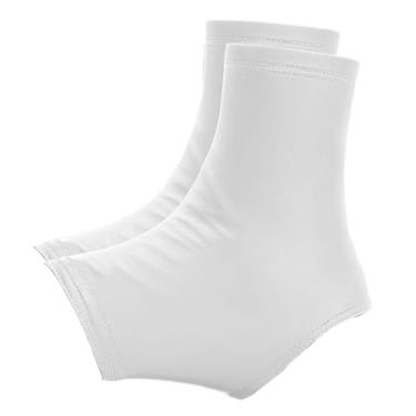 Imagem de menolana Protetor de chuteiras antiderrapantes para futebol, ajuste universal, proteção contra detritos de gramado, suporte de tornozelo, protetor de chuteiras, Branco