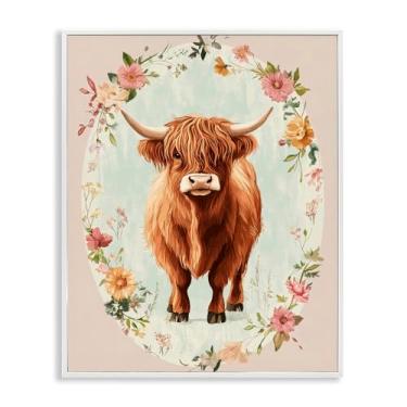 Imagem de Stupell Industries Design de arte giclée emoldurado branco com borda de flor de pêssego por Petal Prints Design, 76 x 61 cm