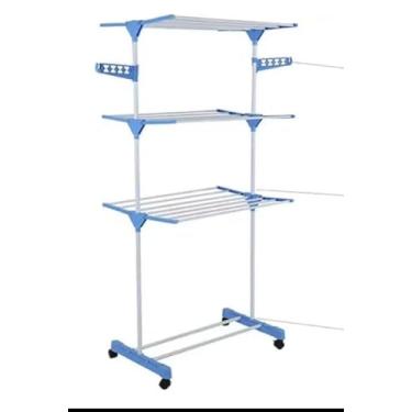 Imagem de Varal de Chão Vertical para Roupas, 3 Andares, Dobrável, Portátil, Tamanho Grande, Suporte para Secagem de Roupas