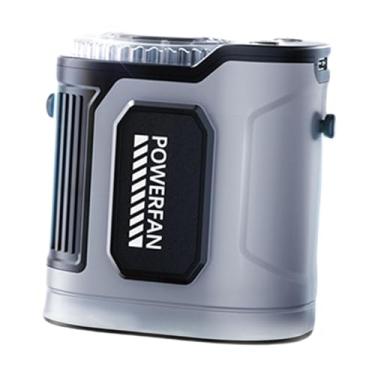 Imagem de Bothyi Ventilador de cinto para pendurar no pescoço, clipe na cintura, portátil, recarregável, ventilador portátil para camping, fazenda, pesca, esportes ao, Cinza