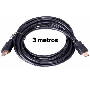 Imagem de Cabo Hdmi 3 Metros 4K Hd Full Hd Preto Gamer Para Jogos E Tv